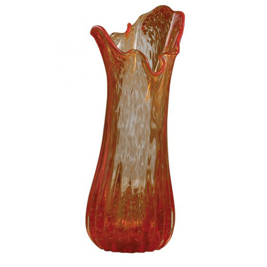 Red Hand Made Glass Vase