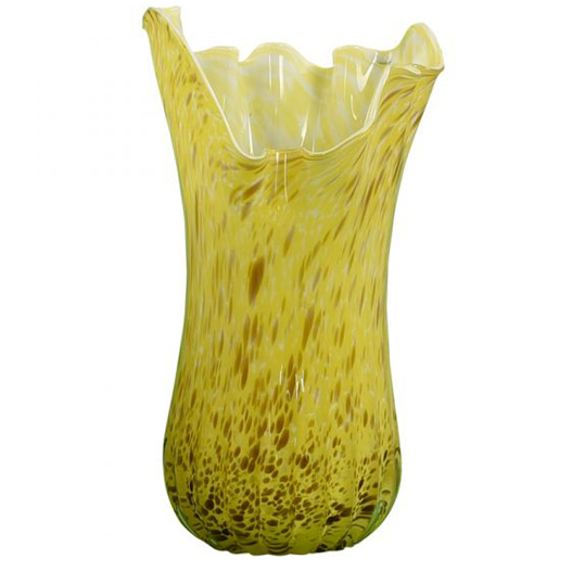 Dekoratif Desenli El Yapımı Sarı Vazo
