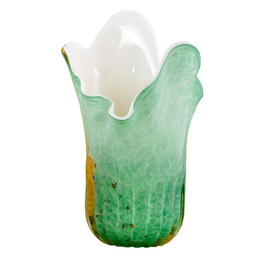 Decorative Patterned Green Vase