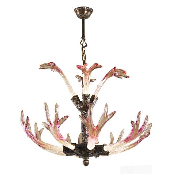 Maral Pink Glass Chandelier